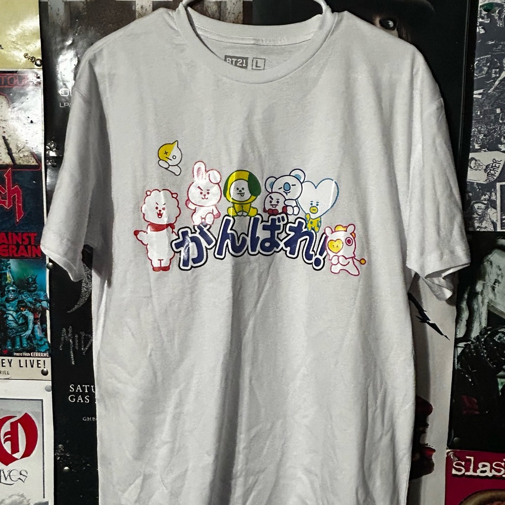 BTS BT21 K-POP White Graphic Tee
